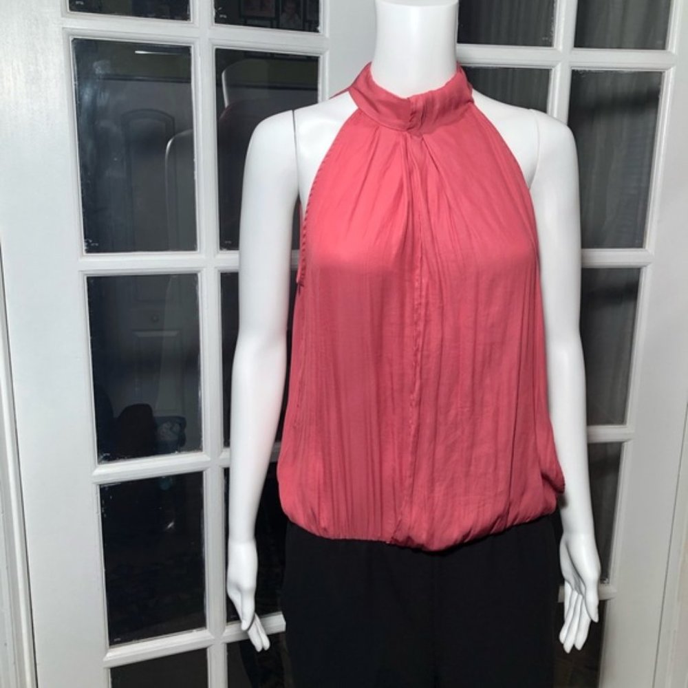 Zara Color Block Slit Open Back High Halter Neck - image 7